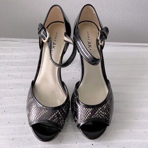 Ann Klein snakeskin printed heels